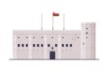 Sultan Armed Forces Museum, Muscat City Architecture, Travel to Oman Famous Landmark, Historical Building Flat Vector