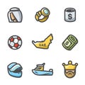 Vector Set of UAE Icons. Arab country.
