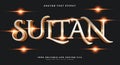 Sultan editable text effect template Royalty Free Stock Photo
