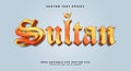 Sultan gold Style editable text effect Royalty Free Stock Photo
