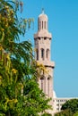 The Sultan Qaboos Grand Mosque minaret in Muscat Oman Royalty Free Stock Photo