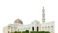 The Sultan Qaboos Grand Mosque Muscat, Oman isolated on white backround Royalty Free Stock Photo