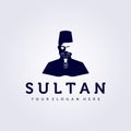 sultan wear cap, king logo lord vector illustration design vintage icon man people exclusive