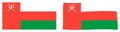 Sultanate of Oman flag. Simple and slightly waving version.