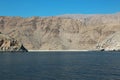 Sultanate of Oman, Musandam peninsula, Gulf of Oman, rocky coast Royalty Free Stock Photo