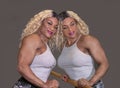 Kim Buck, Enticing Woman Bodybuilder Reflects Royalty Free Stock Photo