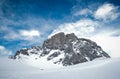 Sulzfluh mountain in Swiss alps in winter Royalty Free Stock Photo