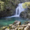 Sum waterfall in the Vintgar Canyon, Slovenia, Europe