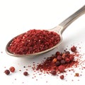 Sumac on spoon isolated on transparent background Royalty Free Stock Photo