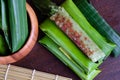 Suman pinipig with buko latik Royalty Free Stock Photo