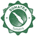 Sumatra map vintage stamp.