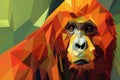 Sumatran orangutan suprematism art style, hand drawn & artistic