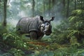 Sumatran Rhino in the wild Generative AI