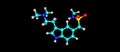 Sumatriptan molecular structure isolated on black