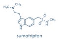 Sumatriptan migraine headache drug triptan class molecule. Skeletal formula.