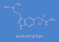 Sumatriptan migraine headache drug triptan class molecule. Skeletal formula.