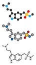 Sumatriptan migraine headache drug (triptan class) molecule