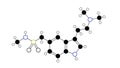 sumatriptan molecule, structural chemical formula, ball-and-stick model, isolated image imitrex