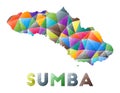 Sumba - colorful low poly island shape.