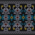 Sumba Sweater Texture, Indonesia Traditional Pattern. Seamless Knitting Pattern Color