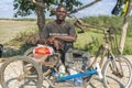 SUMBE/ANGOLA - 28OCT2017 - Portrait of African rural street vendor.