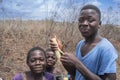 SUMBE/ANGOLA - 28OCT2017 - Portrait of rural African boys smiling.