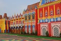 beautiful multi-storey buildings in the Jatinangor National Flower Park tourist attraction in the morning