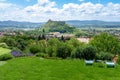 Sumeg castle from a garden above in beautiful weather Royalty Free Stock Photo