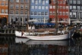 SUMER DAY ON NYHAVN CANAL IN COPENAHGEN DENAMRK Royalty Free Stock Photo