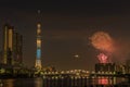 Sumida river Firework on summer in Japan