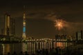 Sumida river Firework on summer in Japan