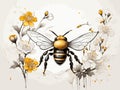 SumiE Buzz: Bee in Japanese Ink