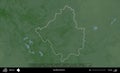 Sumilina District outlined, Belarus. Physical Royalty Free Stock Photo