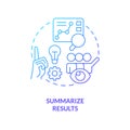 Summarize results blue gradient concept icon