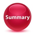 Summary glassy pink round button