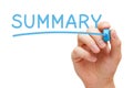 Summary Handwritten With Blue Marker Royalty Free Stock Photo