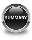 Summary glossy black round button