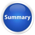 Summary premium blue round button Royalty Free Stock Photo
