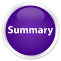Summary premium purple round button Royalty Free Stock Photo
