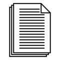 Summary papers icon, outline style