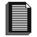 Summary papers icon, simple style