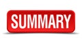 Summary red 3d square button Royalty Free Stock Photo