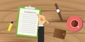 Summary report business clipboard executive hand