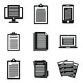 Summary resume icons set, simple style