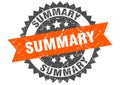 summary round grunge stamp. summary Royalty Free Stock Photo