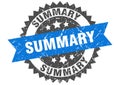 summary round grunge stamp. summary Royalty Free Stock Photo