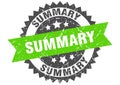 summary round grunge stamp. summary Royalty Free Stock Photo