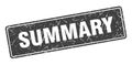 summary sign. summary grunge stamp. Royalty Free Stock Photo