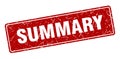 summary sign. summary grunge stamp. Royalty Free Stock Photo