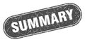 summary sign. summary grunge stamp. Royalty Free Stock Photo